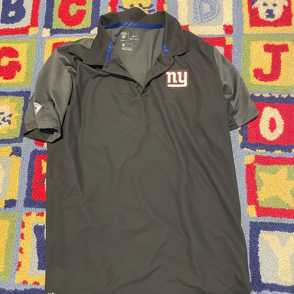 Black Polo Shirt with NY Giants Logo